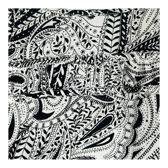 Loft Black &‎ White Paisley Print Shift Dress Colorblock Women Size Medium - Picture 3 of 8